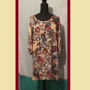 Floral sheer over dress Sz 1X